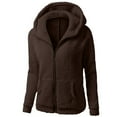 thumbnail image 1 of Zpanxa Winter Coats for Women Zip up Sherpa Jacket Long Sleeve Fleece Jacket Fashion Warm Sweatshirt Coat Outerwear with Pockets Brown XL, 1 of 3
