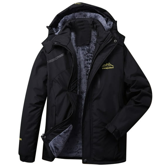 Zpanxa Winter Jacket for Women and Men Fleece Lined Jacket Women Outdoor Breathable Plush Wearable Thickened Mountain Climbing Suit Trendy Jacket Black 4XL