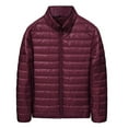 thumbnail image 1 of Zpanxa Winter Jackets for Men Warm Zipper Puffer Jacket Long Sleeve Cotton Padded Coat with Pockets Wine XXL, 1 of 3