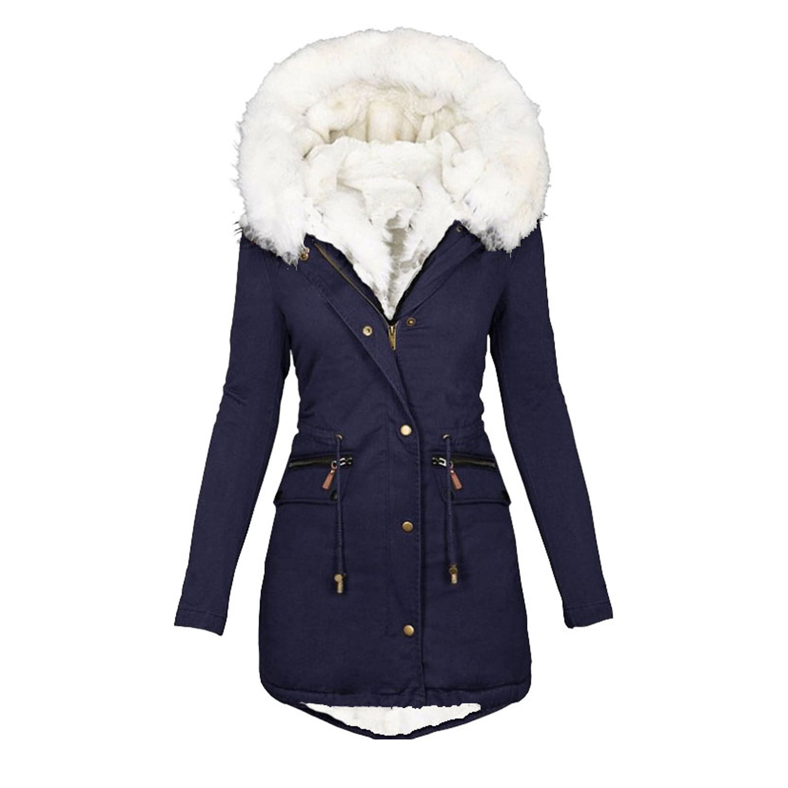 Zpanxa Winter Jackets for Women Comfy Stylish Stitching Long