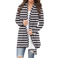 thumbnail image 1 of Zpanxa Winter Sweaters for Women Striped Print Long Sleeve Cardigan, Everyday Casual 3XL, 1 of 6
