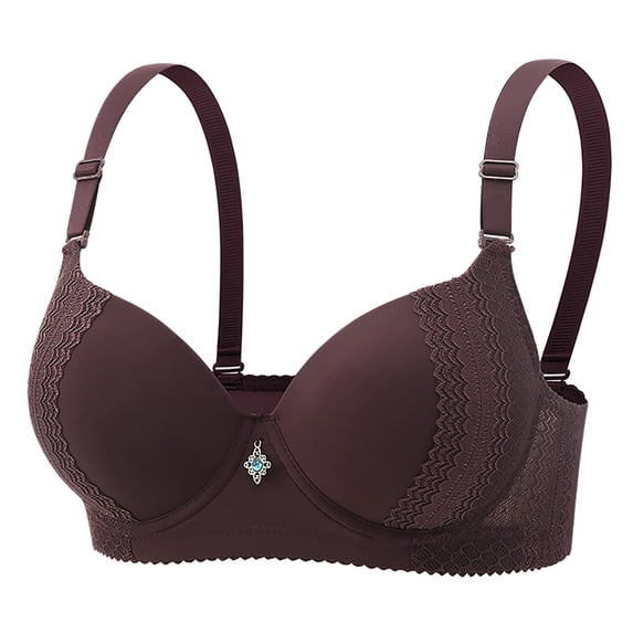 Zpanxa Wire-Free Floral Lace Bra Plus Size Everyday Push-Up Comfort