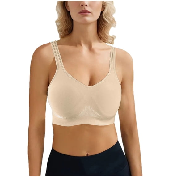 Zpanxa Wirefree Bra Plus Size Full Coverage Seamless Comfort Bra for Women Everyday Wear