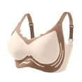 thumbnail image 1 of Zpanxa Wireless Back Closure Bra Color Block Pattern for Women Thin Breathable Fabric Seamless Full Coverage Comfort Bra No Underwire, 1 of 6