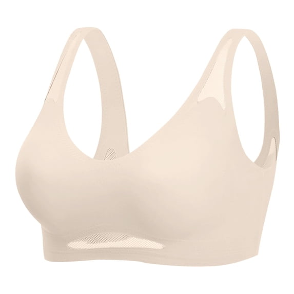 Zpanxa Wireless Back Closure Bra Solid Color Breathable Comfort Lightweight T-Shirt Bra for Women Everyday Wear