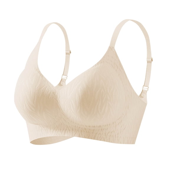 Zpanxa Wireless Back Closure Bra Solid Color Breathable Comfort Lightweight T-Shirt Bra for Women Everyday Wear