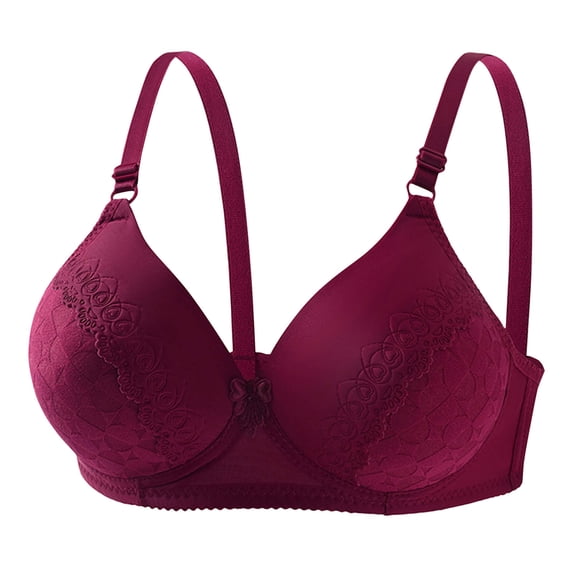 Zpanxa Wireless Back Closure Bra Textured Design Breathable Comfort Support Lightweight T-Shirt Bra for Women Everyday Wear