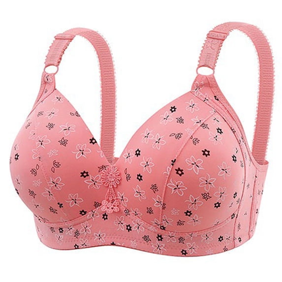 Zpanxa Wireless Back Closure Bra Textured Design Breathable Comfort Support Lightweight T-Shirt Bra for Women Everyday Wear