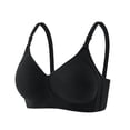 thumbnail image 1 of Zpanxa Wireless Bras for Women Full Coverage Seamless Thin Wide Straps Ribbed Everyday Tank Bra Black 32ABC, 1 of 4