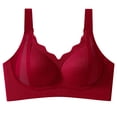 thumbnail image 1 of Zpanxa Wireless Bras for Women Full Coverage Seamless Wide Straps Back Smoothing Everyday Bra Red 42ABC, 1 of 3