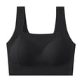 thumbnail image 1 of Zpanxa Wireless Bras for Women Full Coverage Wide Straps Breathable Everyday Bra Black 44D, 1 of 3