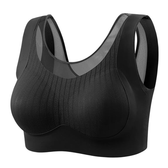 Zpanxa Wireless Bras for Women Seamless Full Coverage Wide Straps Breathable Everyday Bra Black 40BC
