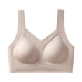 thumbnail image 1 of Zpanxa Wireless Bras for Women Seamless Push-up Wide Straps Lace Trim Everyday Bra Gray 38BC, 1 of 7