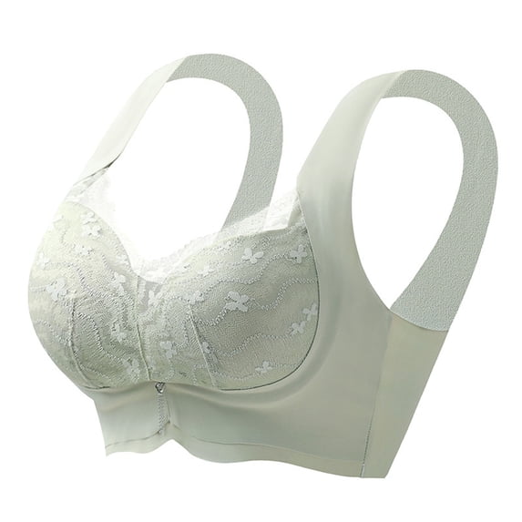 Zpanxa Wireless Lace Bra Solid Color Seamless Comfort Support Racerback T-Shirt Bra for Women Everyday Wear No Underwire