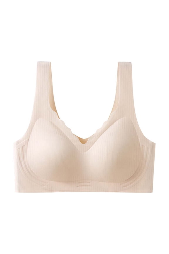 Wireless Lace Bra for Women Adjustable Straps Push Up Comfortable Breathable Lightly Lined Full Coverage T-Shirt Bra Everyday Support