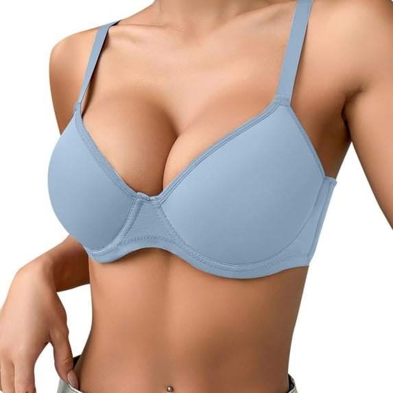 Zpanxa Wireless Push Up Bra Soft Comfort Breathable Lightly Lined Everyday T-Shirt Bra for Women