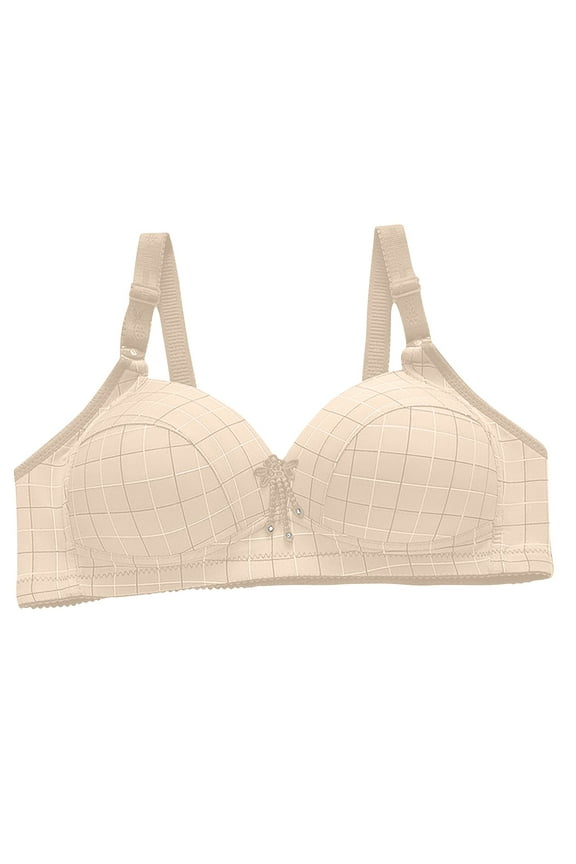 Wireless Push Up Bra for Women Seamless Comfort Lightly Padded T-Shirt Bra Breathable Everyday Wear Nude Underwear Adjustable Straps