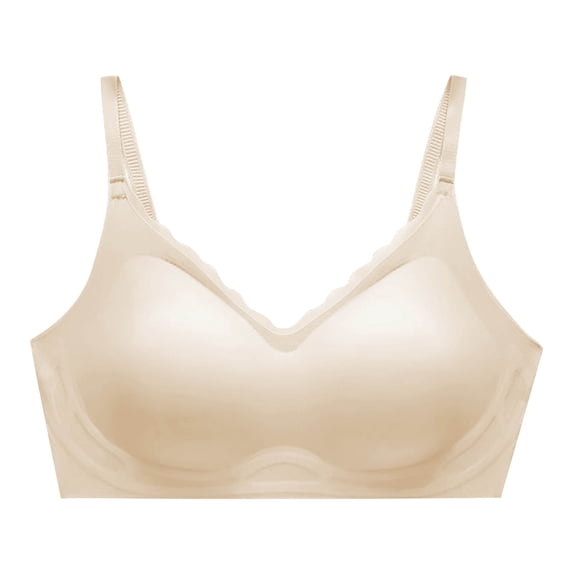 Zpanxa Wireless Seamless Bra Solid Color Breathable Comfort Lightweight T-Shirt Bra for Women Everyday Wear