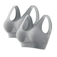 thumbnail image 1 of Zpanxa Wireless Sports Bras for Women 2 Pack White Seamless Pullover Tank Top with Wide Straps and Mesh Side Panels for Yoga, 1 of 3