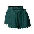 thumbnail image 1 of Zpanxa Women's 2 Piece Outfits Lace Trim Drawstring Shorts Set Solid Color Casual Lounge Matching Top and Shorts Comfortable Summer Beach Vacation, 1 of 3