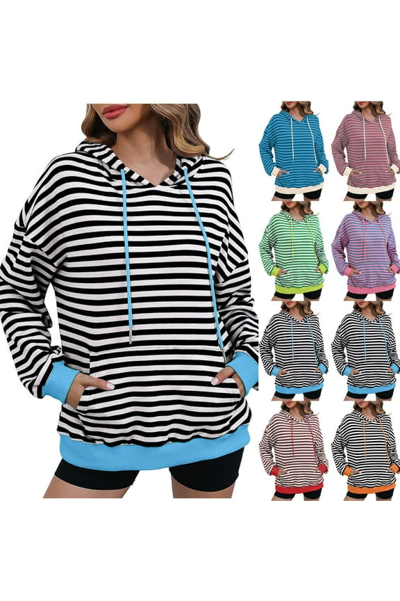 Women's Abstract Print Hooded Sweatshirt Long Sleeve Oversized Pullover Casual French Terry Lounge Top with Kangaroo Pocket