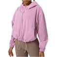 thumbnail image 1 of Zpanxa Women's Athletic Hoodie Jacket Long Sleeve Full Zip Yoga Sweatshirt with Pockets Loose Fit Casual Workout Running Top Purple M, 1 of 8