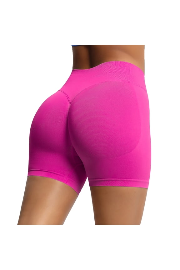 Women's Athletic Yoga Shorts High Waisted Quick Dry Breathable Tummy Control Tight Fit Anti Camel Toe Four Inch Inseam Lounge Workout Bottoms