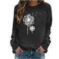 thumbnail image 1 of Zpanxa Women's Boho Chic Printed Blouse Top, Long Sleeve Loose Fit Crewneck Pullover Sweatshirt for a Casual and Relaxed Style Black B XXL, 1 of 5