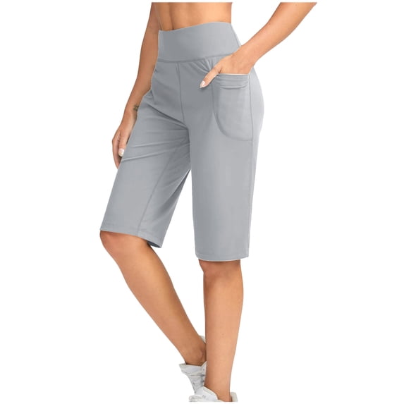 Zpanxa Women's Casual Loose Fit Bermuda Shorts 5 Inch Elastic Waist Drawstring Pockets Soft Breathable Cotton Lounge Athletic Summer Beach Vacation Daily Wear