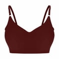 thumbnail image 1 of Zpanxa Women's Cut-Out Bralette, Wrap Design Solid Color Spaghetti Strap Fashion Underwire Free, 1 of 3
