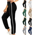 thumbnail image 1 of Zpanxa Women's Elastic Waist Solid Color Joggers New Fashion Casual Sports Sweatpants Full Length Pants, 1 of 5
