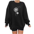 thumbnail image 1 of Zpanxa Women's Floral Print Crewneck Sweatshirt, Long Sleeve Oversized Pullover Top with a Fashionable Pattern for Street Style Black M, 1 of 4