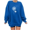 thumbnail image 1 of Zpanxa Women's Floral Print Crewneck Sweatshirt, Long Sleeve Oversized Pullover Top with a Fashionable Pattern for Street Style Blue S, 1 of 6