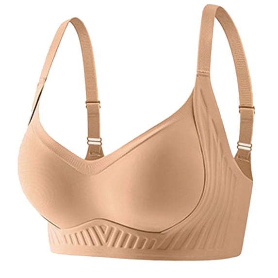 Zpanxa Women's Full Coverage Minimizer Sports Bra, Seamless Wide Shoulder Wireless with Gathered Back Support for Large Bust