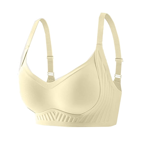 Zpanxa Women's Full Coverage Minimizer Sports Bra, Seamless Wide Shoulder Wireless with Gathered Back Support for Large Bust