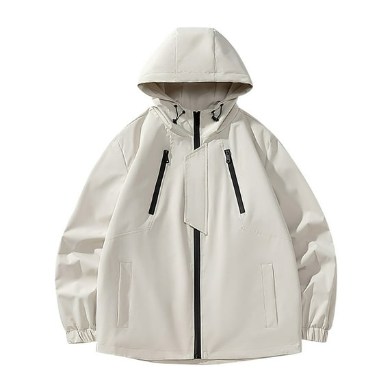Zpanxa Women's Hardshell Jacket Windproof Waterproof Lightweight Breathable Hooded Solid Color for Outdoor Climbing Hiking Sports White A 4XL