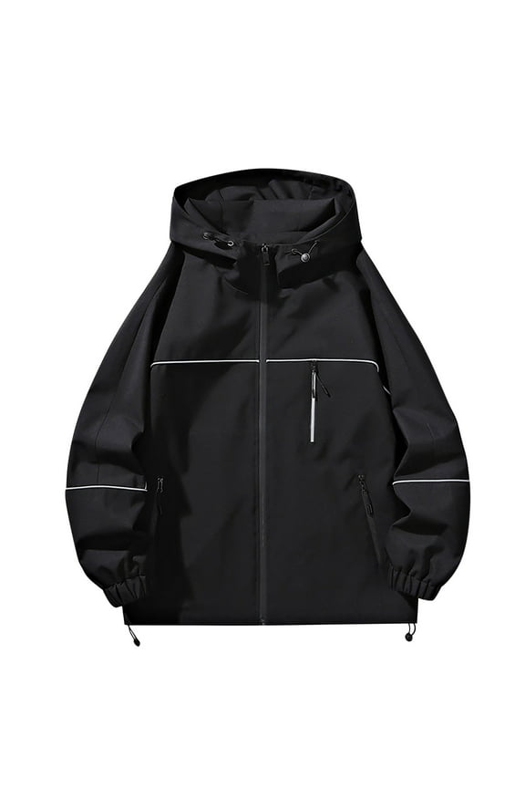 Women's Hardshell Jacket Windproof Waterproof Lightweight Thermal Removable Hood for Mountaineering Skiing Hiking Black B M