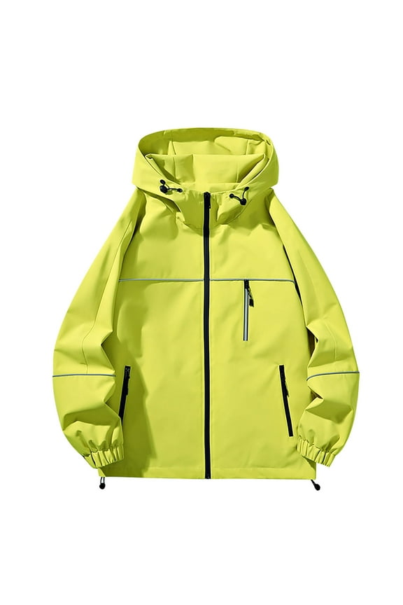 Women's Hardshell Jacket Windproof Waterproof Lightweight Thermal Removable Hood for Mountaineering Skiing Hiking Green B XXL
