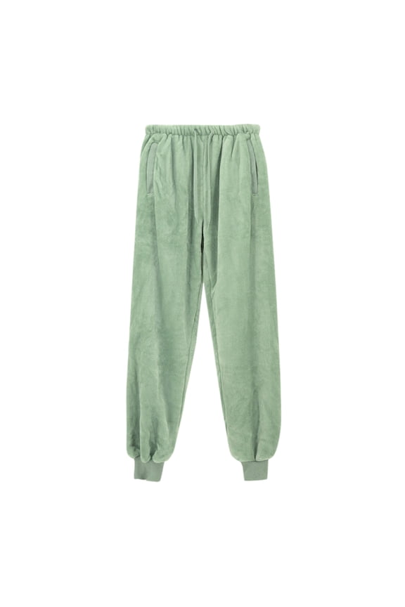 Women's High Waist Lounge Pants Solid Color Fashion Sweatpants Elastic Waistband Soft Cozy Fabric for Chic Comfort at Home Green M