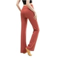 thumbnail image 1 of Zpanxa Women's High Waisted Flare Yoga Pants Bootcut Tummy Control Leggings Solid Color 4-Way Stretch Squat Proof for Pilates and Streetwear Orange L, 1 of 6