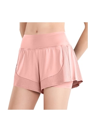 Women's High Waisted Quick Dry Yoga Shorts with Built in Shorts Compression Athletic Running Workout Shorts 5 Inch Tummy Control Stretchy Fitted Casual Lounge