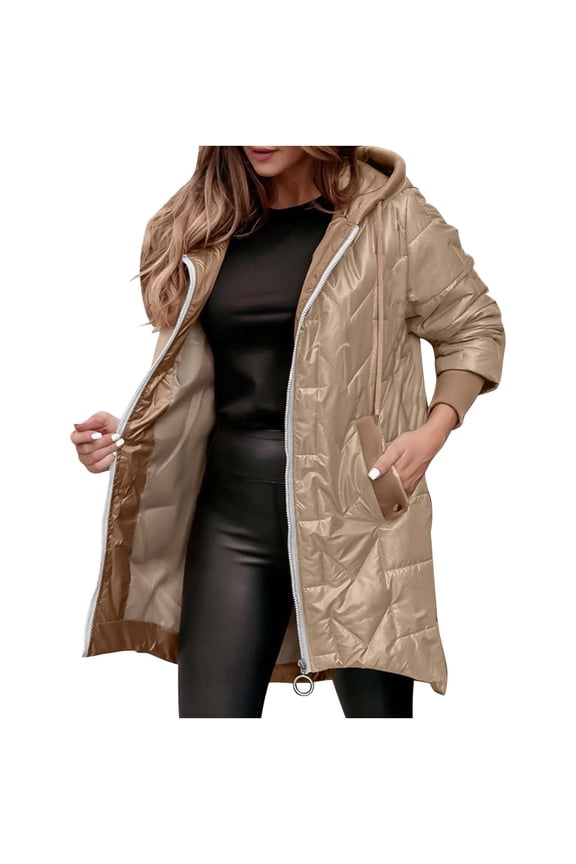 Women's Hooded Patchwork Jacket Solid Color Casual Loose Fit Long Sleeve Corduroy Coat Boho Style Outerwear