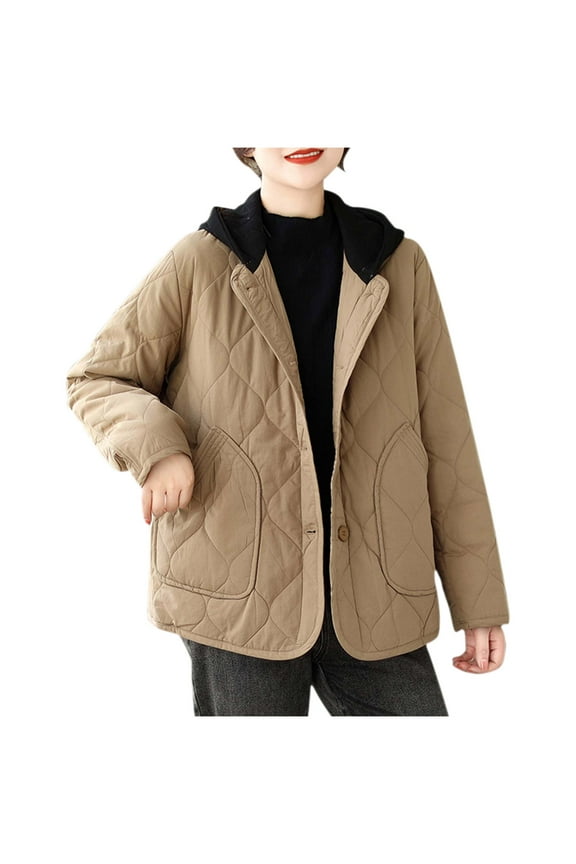 Women's Hooded Winter Coat Long Sleeve Oversized Pockets Warm Casual Parka Outerwear