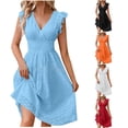 thumbnail image 1 of Zpanxa Women's Lace V Neck Dress Sleeveless Summer Evening Dress Sheer Cover Up for Party, 1 of 8