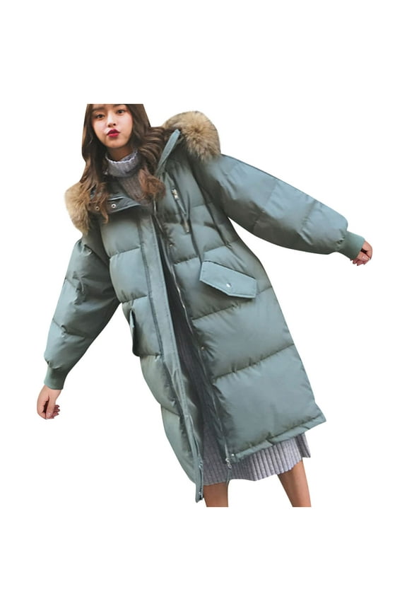 Women's Lightweight Down Jacket Hooded Quilted Thermal Insulated Winter Coat for Casual Outdoor Commute Army Green M