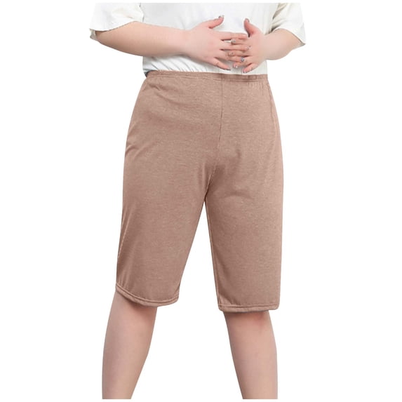 Zpanxa Women's Lightweight Loose Fit Plus Size Shorts Solid Color Casual Lounge Athletic Bermuda Pants for Home Outdoor Comfortable