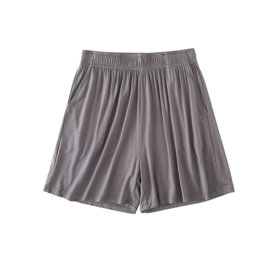 Zpanxa Women's Lightweight Loose Fit Plus Size Shorts Solid Color Side Slit with Elastic Waist Lounge Sleep Pajama Shorts Comfortable Casual Athletic Outdoor Wear Breathable Soft