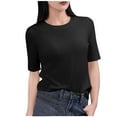 thumbnail image 1 of Zpanxa Women's Lounge T-Shirt Soft V-Neck Stretch Short Sleeve Top Solid Color Casual Basic Tee Comfortable Relaxed Fit for Home, 1 of 5