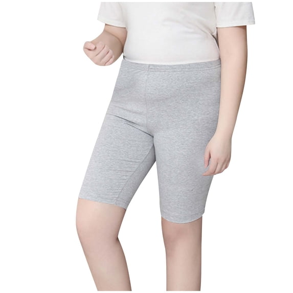 Zpanxa Women's Plus Size Casual Shorts Solid Color Loose Fit Thin Fabric Lounge Pants Home Wear Comfy Breathable Elastic Waist Summer Capris for Outings