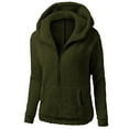 thumbnail image 1 of Zpanxa Women's Plush Fleece Jacket Half Zip Pullover Long Sleeve Solid Color Winter Casual Coat, 1 of 5